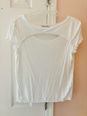 We The Free White Short Sleeve Top with Back Cutout